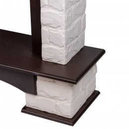 Портал Firelight Forte Classic камень белый, шпон темный дуб