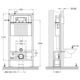 Инсталляция BETTOSERB SAVA Free Standing для подвесного унитаза