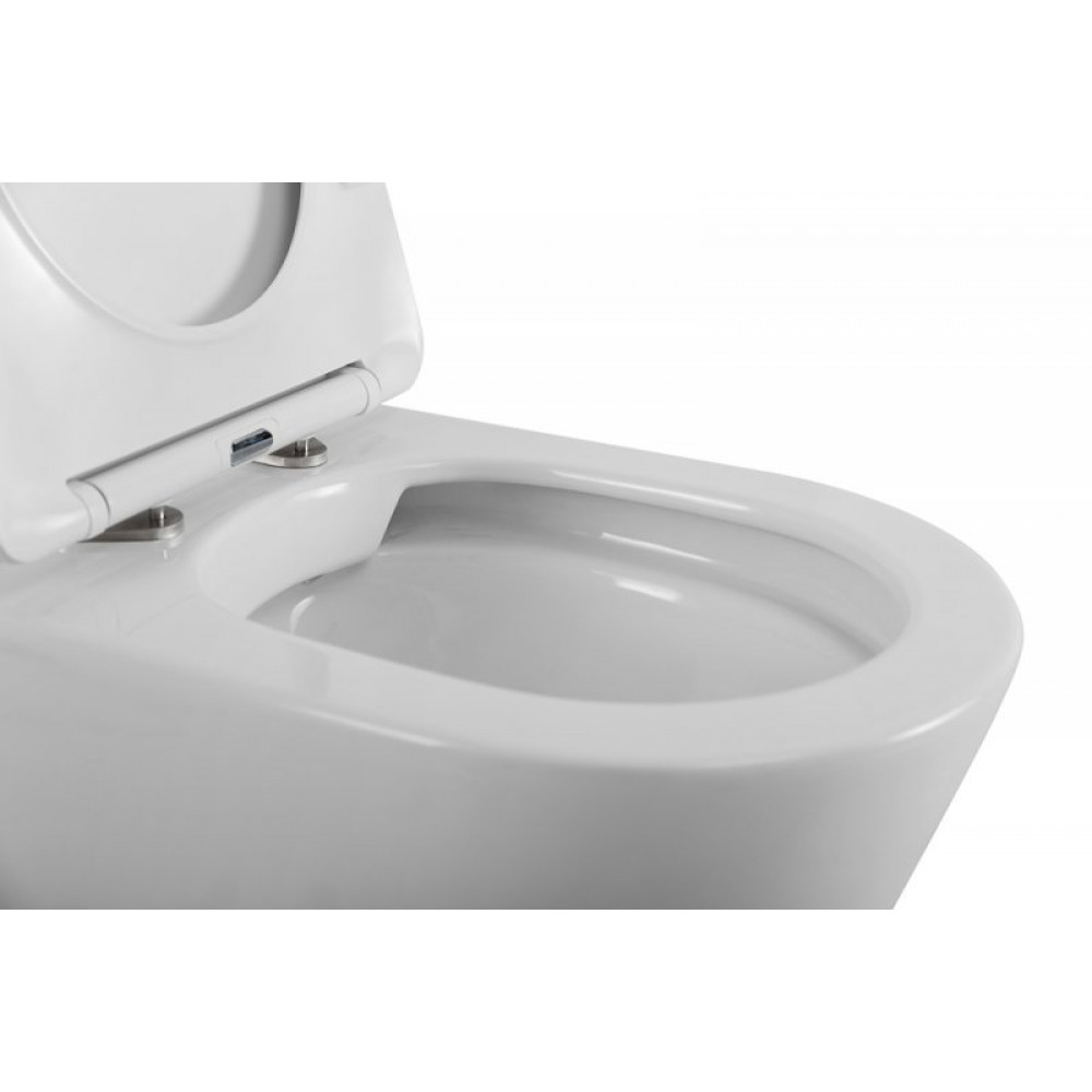 Унитаз приставной безободковый с сиденьем BELBAGNO FLAY-R