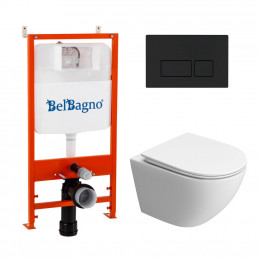 Комплект инсталляции BELBAGNO BB026 с унитазом UNO-TOR и клавишей смыва