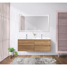 Мебель для ванной комнаты BELBAGNO KRAFT-1200, 1400 с четырьмя ящиками и двойной раковиной
