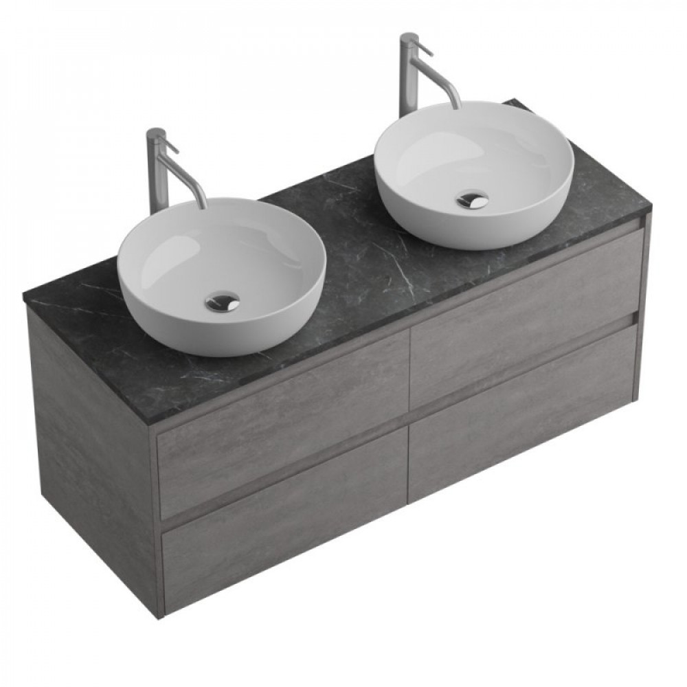 Мебель для ванной комнаты BELBAGNO KRAFT-1200, 1400 с четырьмя ящиками и двойной раковиной