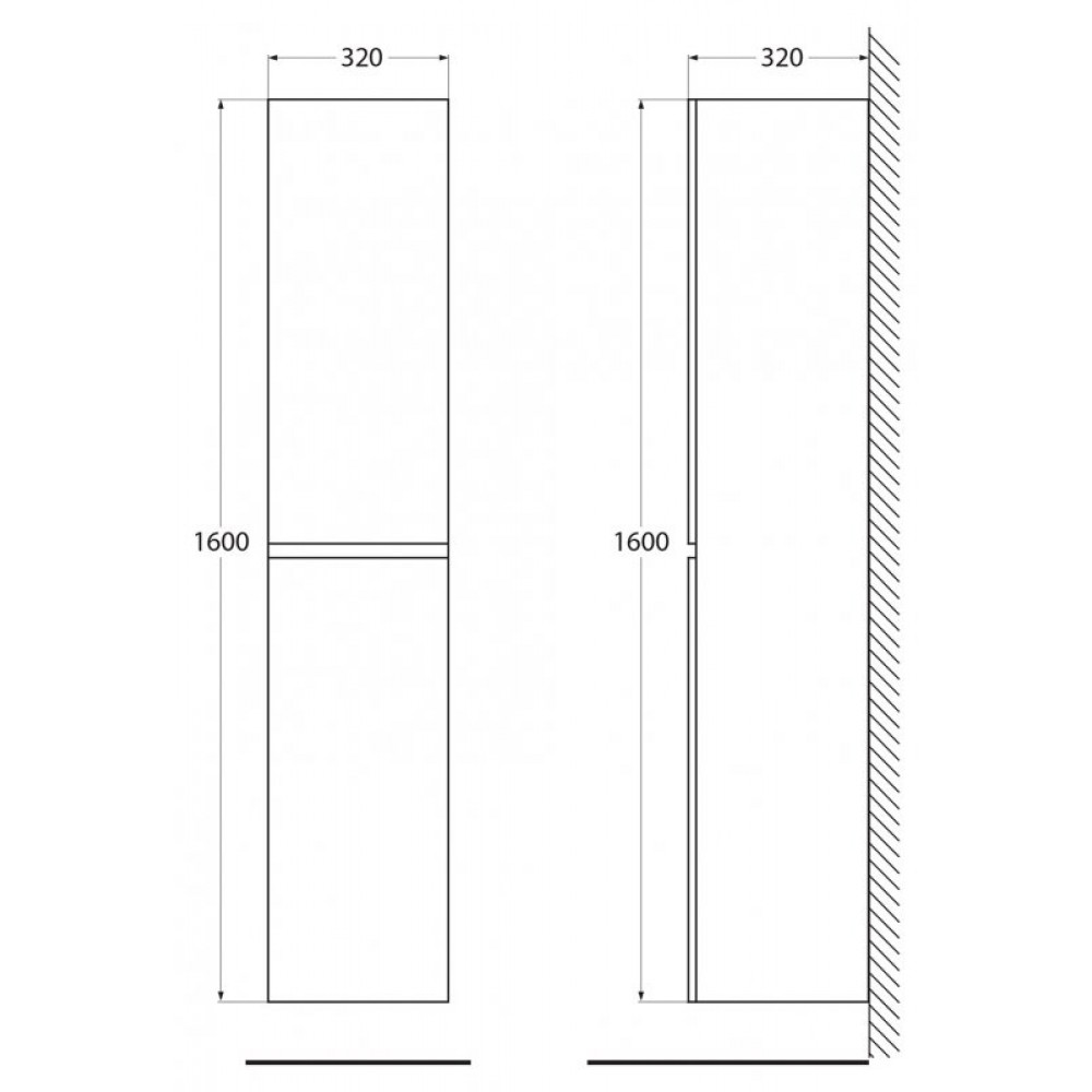 Шкаф подвесной BELBAGNO ALBANO-1600-2A-SC