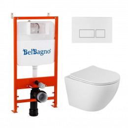 Комплект инсталляции BELBAGNO BB026 с унитазом SFERA-R и клавишей смыва