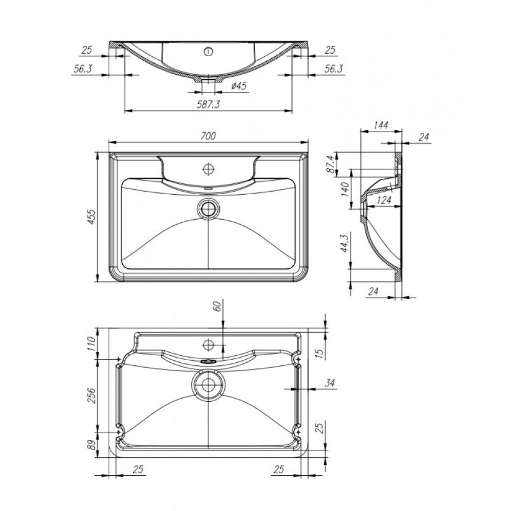 Мебель для ванной комнаты BELBAGNO ALBANO-700-2C-PIA