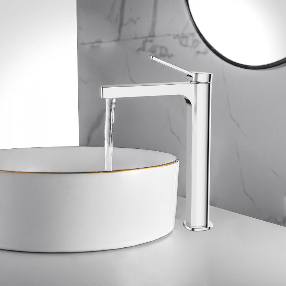 Смеситель для накладной раковины без донного клапана BelBagno ALBANO-LMC-CRM-W0