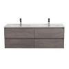 Мебель для ванной комнаты BELBAGNO KRAFT-1200, 1400 с четырьмя ящиками и двойной раковиной