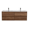 Мебель для ванной комнаты BELBAGNO KRAFT-1200, 1400 с четырьмя ящиками и двойной раковиной