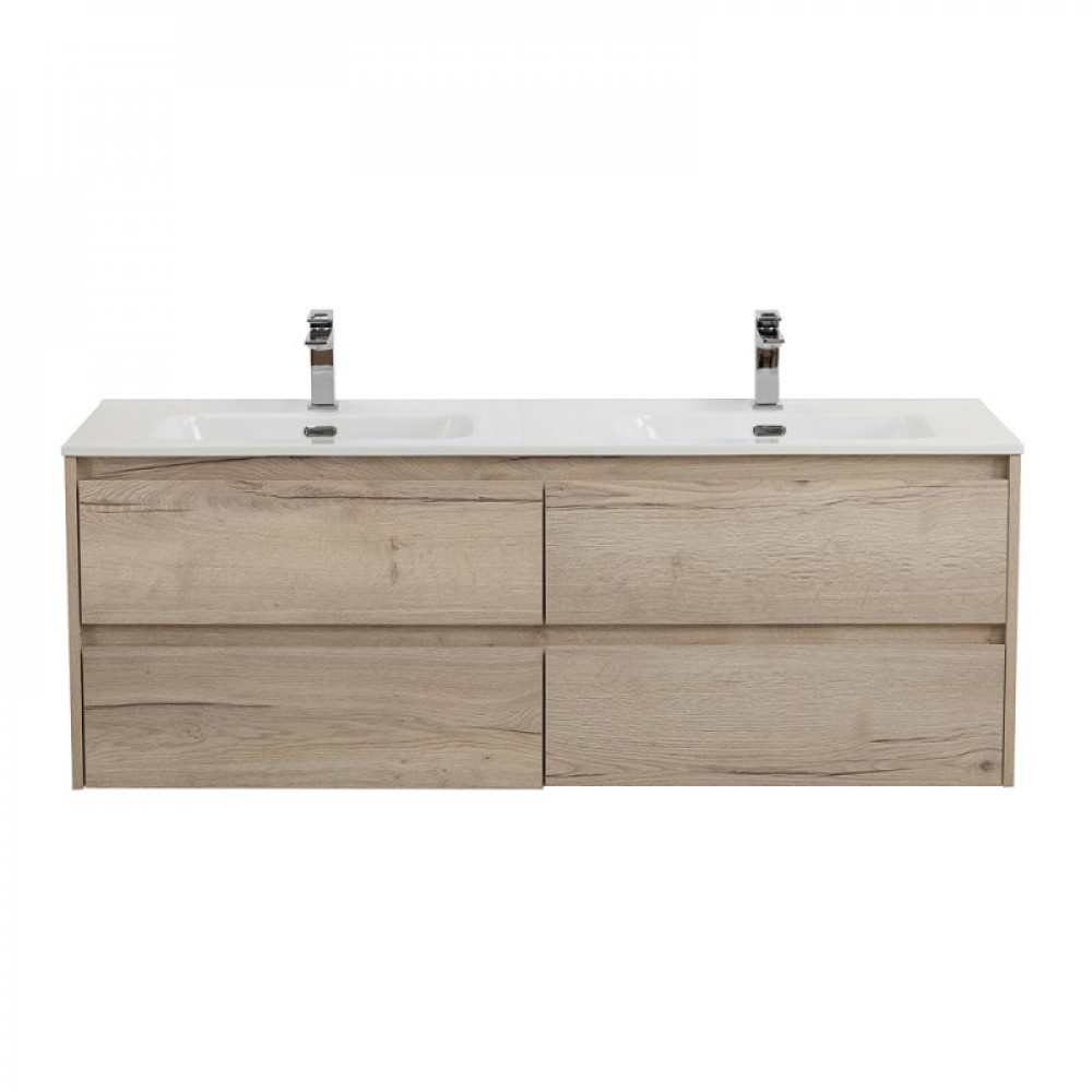 Мебель для ванной комнаты BELBAGNO KRAFT-1200, 1400 с четырьмя ящиками и двойной раковиной