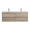 Мебель для ванной комнаты BELBAGNO KRAFT-1200, 1400 с четырьмя ящиками и двойной раковиной