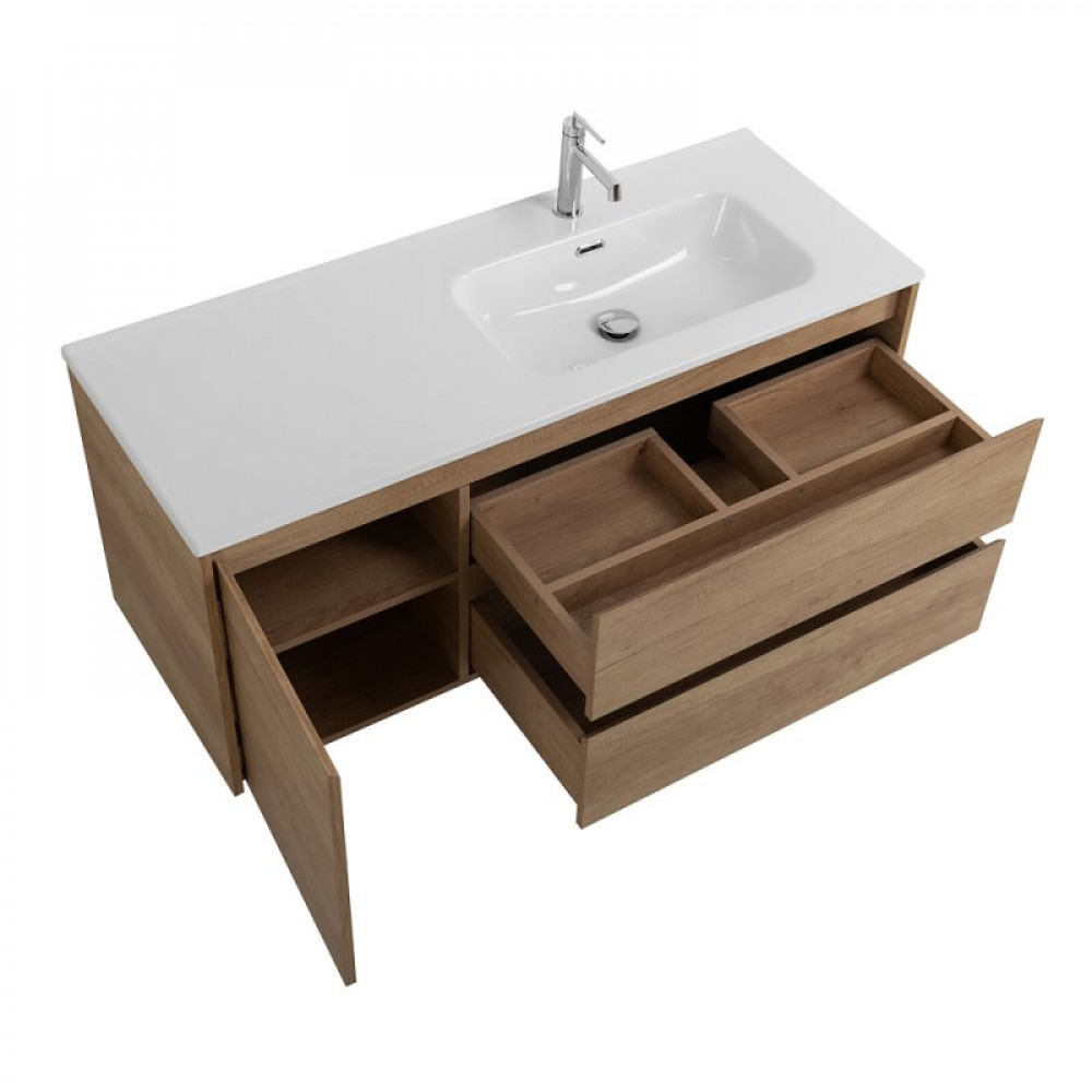 Мебель для ванной комнаты BELBAGNO KRAFT-1000, 1200 с двумя выкатными ящиками и одной распашной дверцей