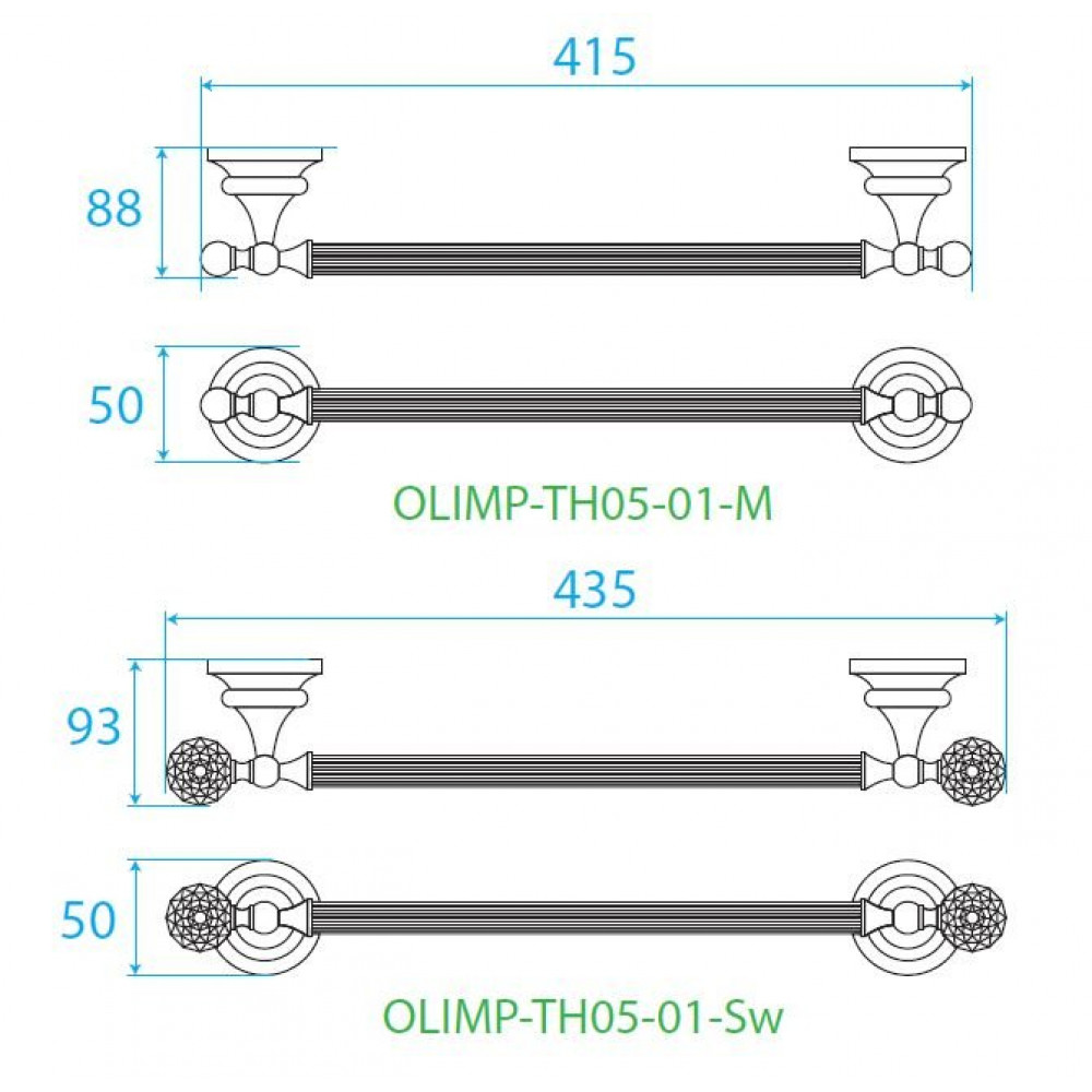 Полотенцедержатель,40 см CEZARES OLIMP-TH05