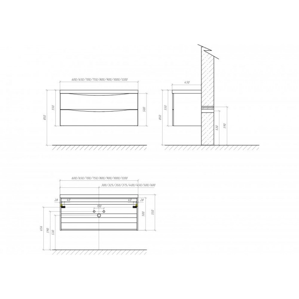 Мебель для ванной комнаты BELBAGNO MARINO-900