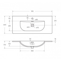 Мебель для ванной комнаты BELBAGNO MARINO-CER-MINI 90, 100 см.