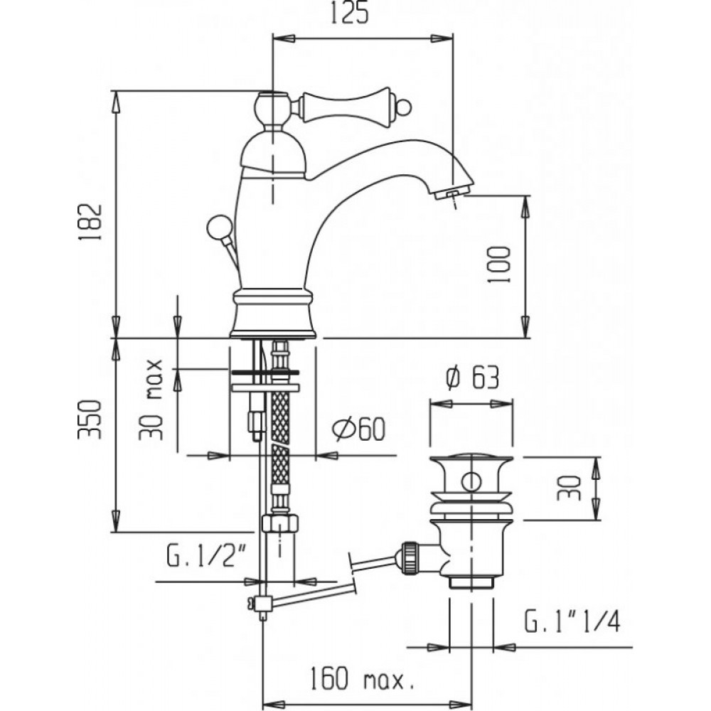 Смеситель для раковины CEZARES MARGOT-LSM1-A