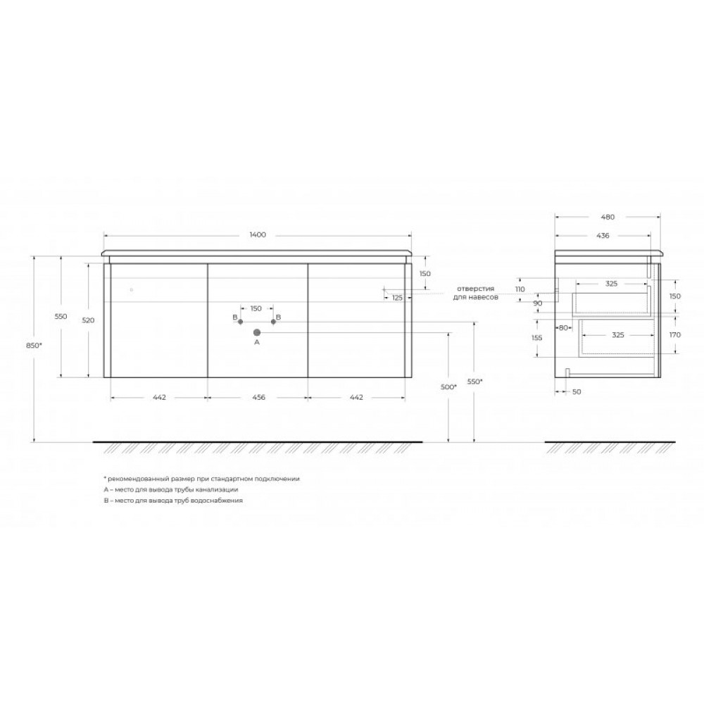 Мебель для ванной CEZARES STYLUS 140