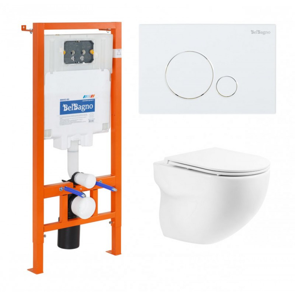 Комплект инсталляции BELBAGNO BB002-80 с унитазом ONDA и клавишей смыва