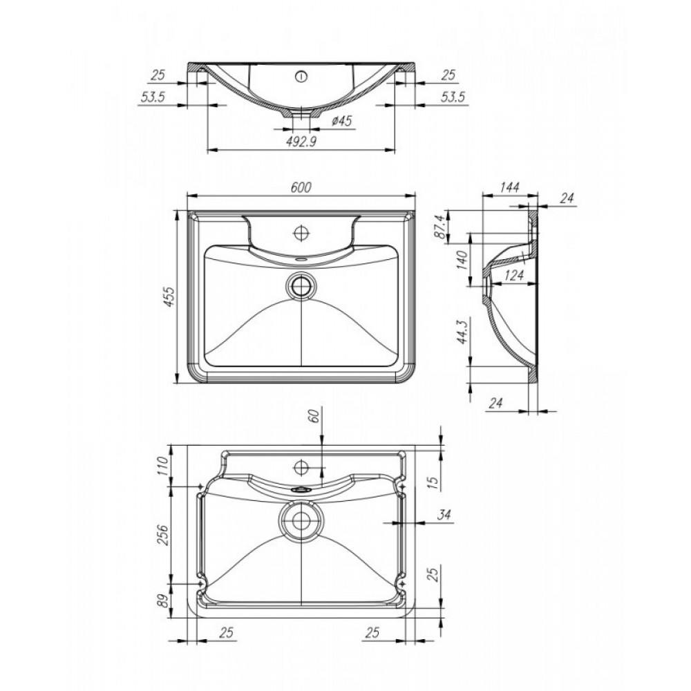 Мебель для ванной комнаты BELBAGNO ALBANO-600-2C-PIA