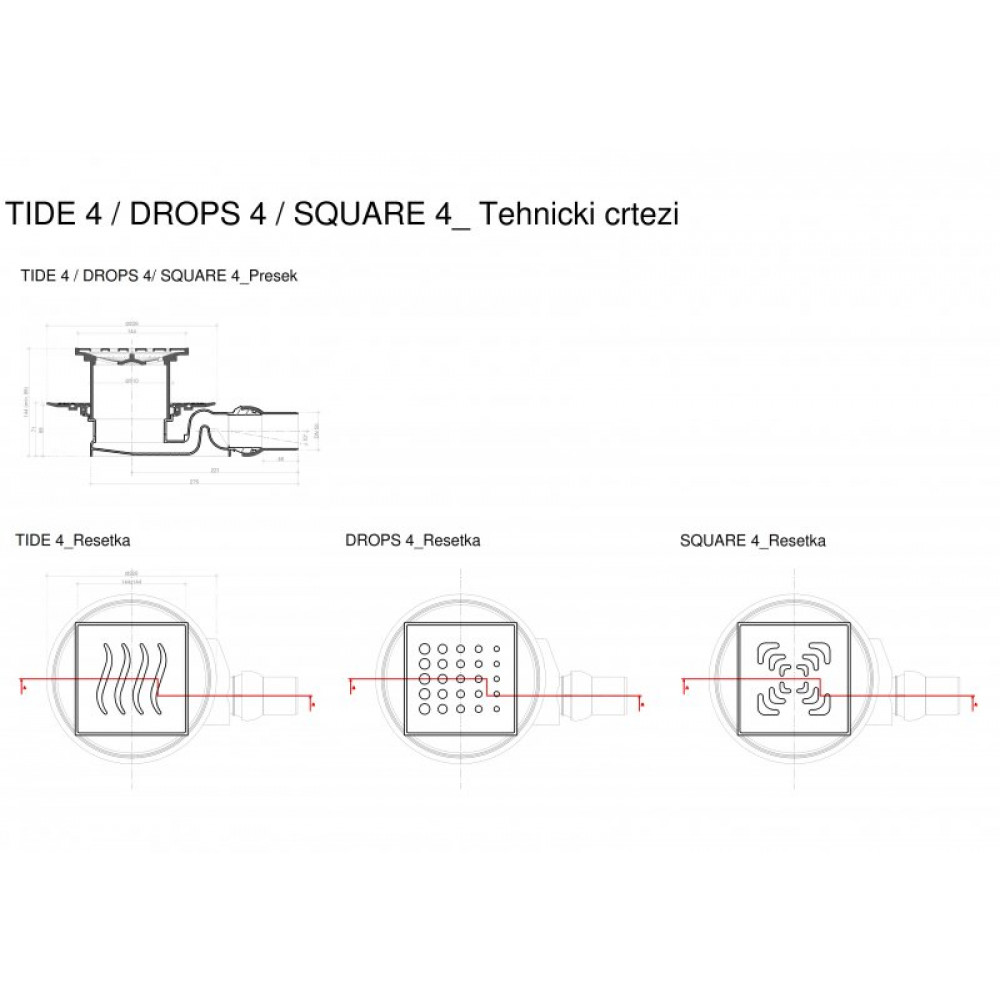Точечный трап PESTAN Confluo Standard  Square