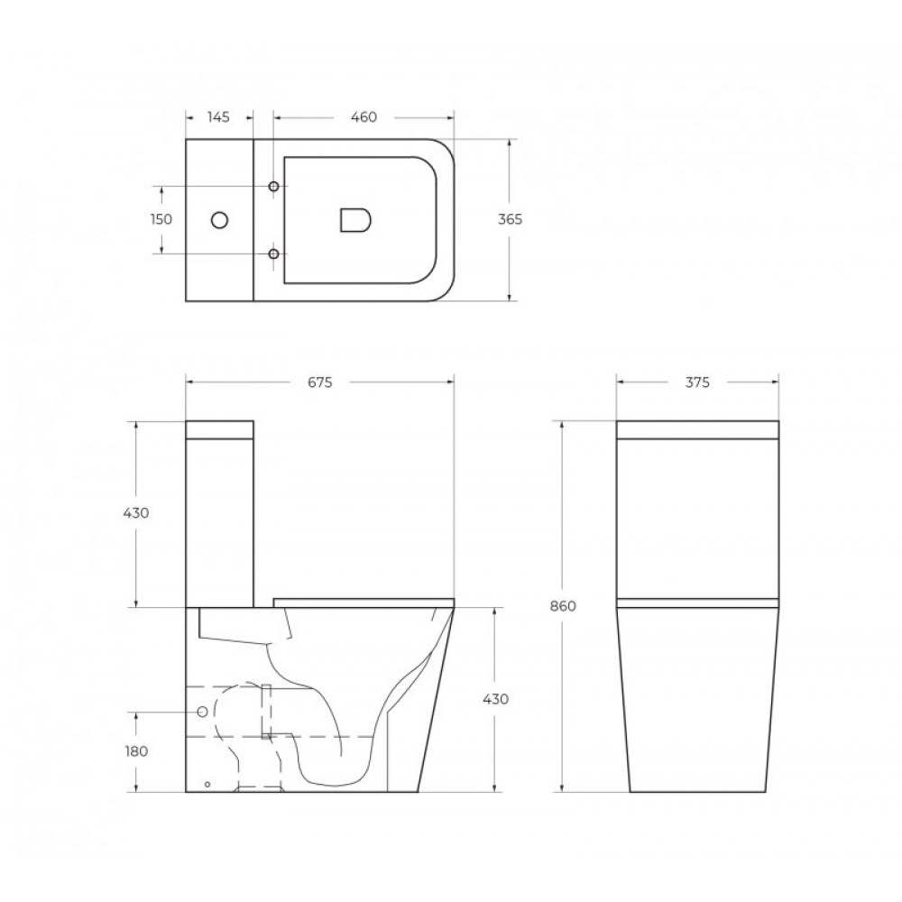 Унитаз-компакт безободковый с сиденьем BELBAGNO ARDENTE-R