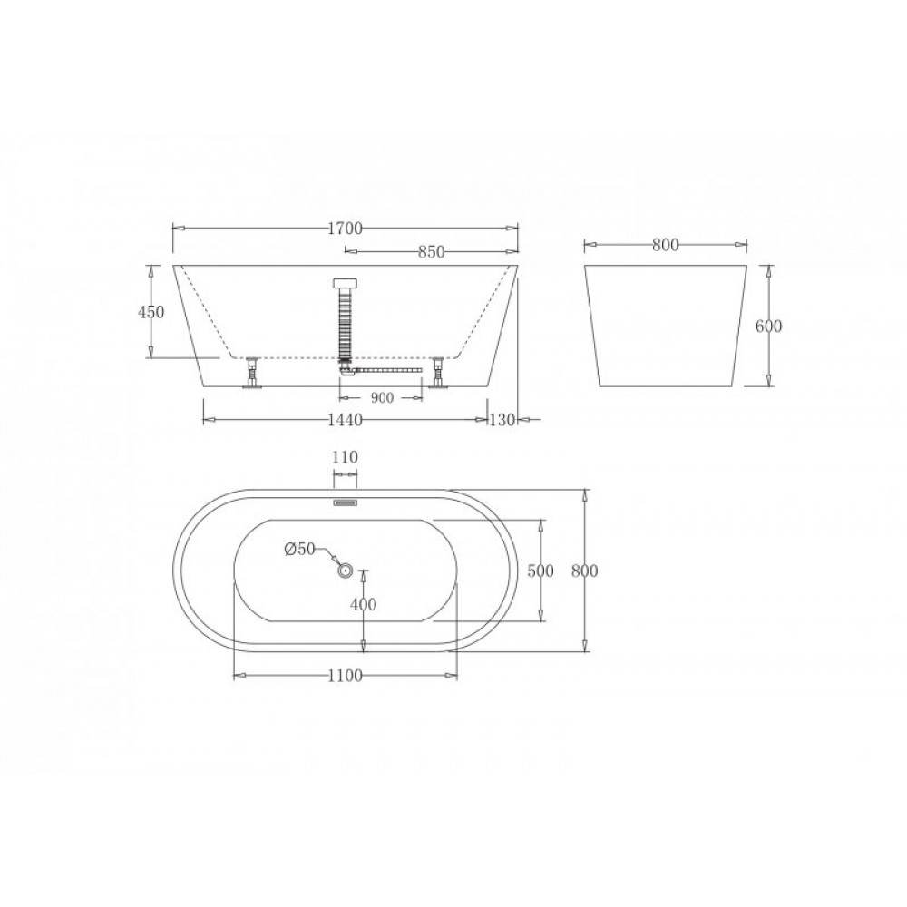Ванна акриловая отдельностоящая BelBagno BB71-BIANCO