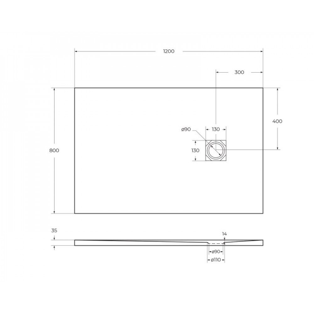 Поддон из искусственного мрамора BelBagno TRAY-MR-UNO-AH