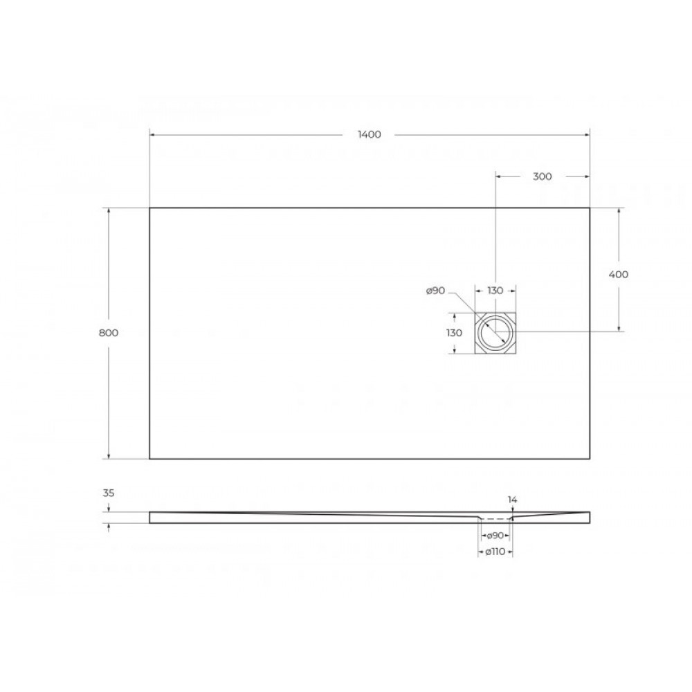 Поддон из искусственного мрамора BelBagno TRAY-MR-UNO-AH