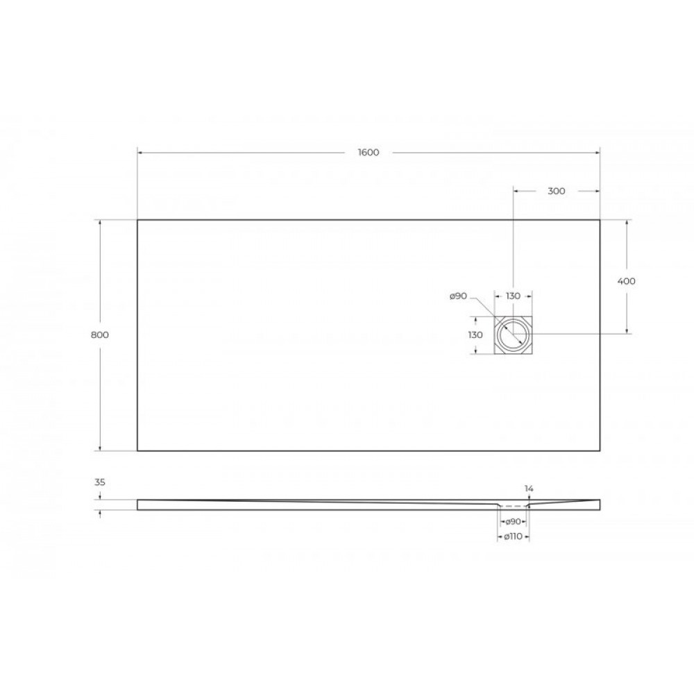 Поддон из искусственного мрамора BelBagno TRAY-MR-UNO-AH