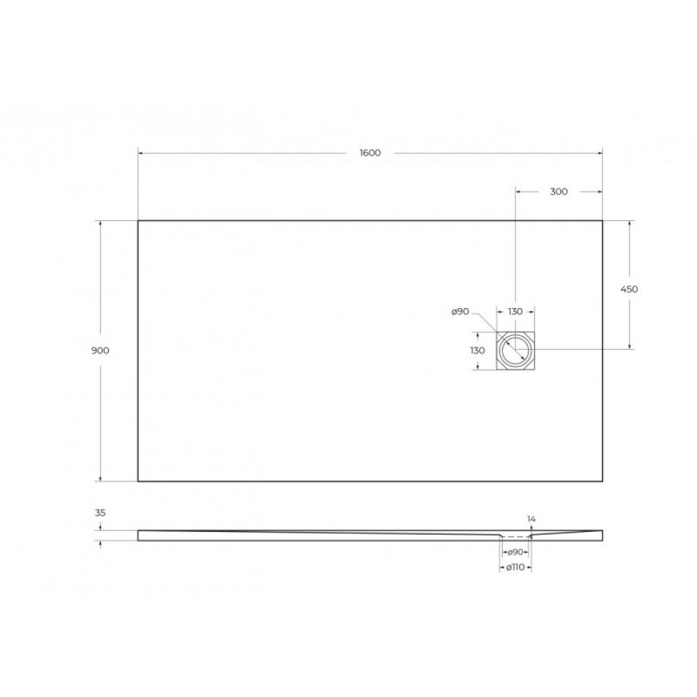 Поддон из искусственного мрамора BelBagno TRAY-MR-UNO-AH