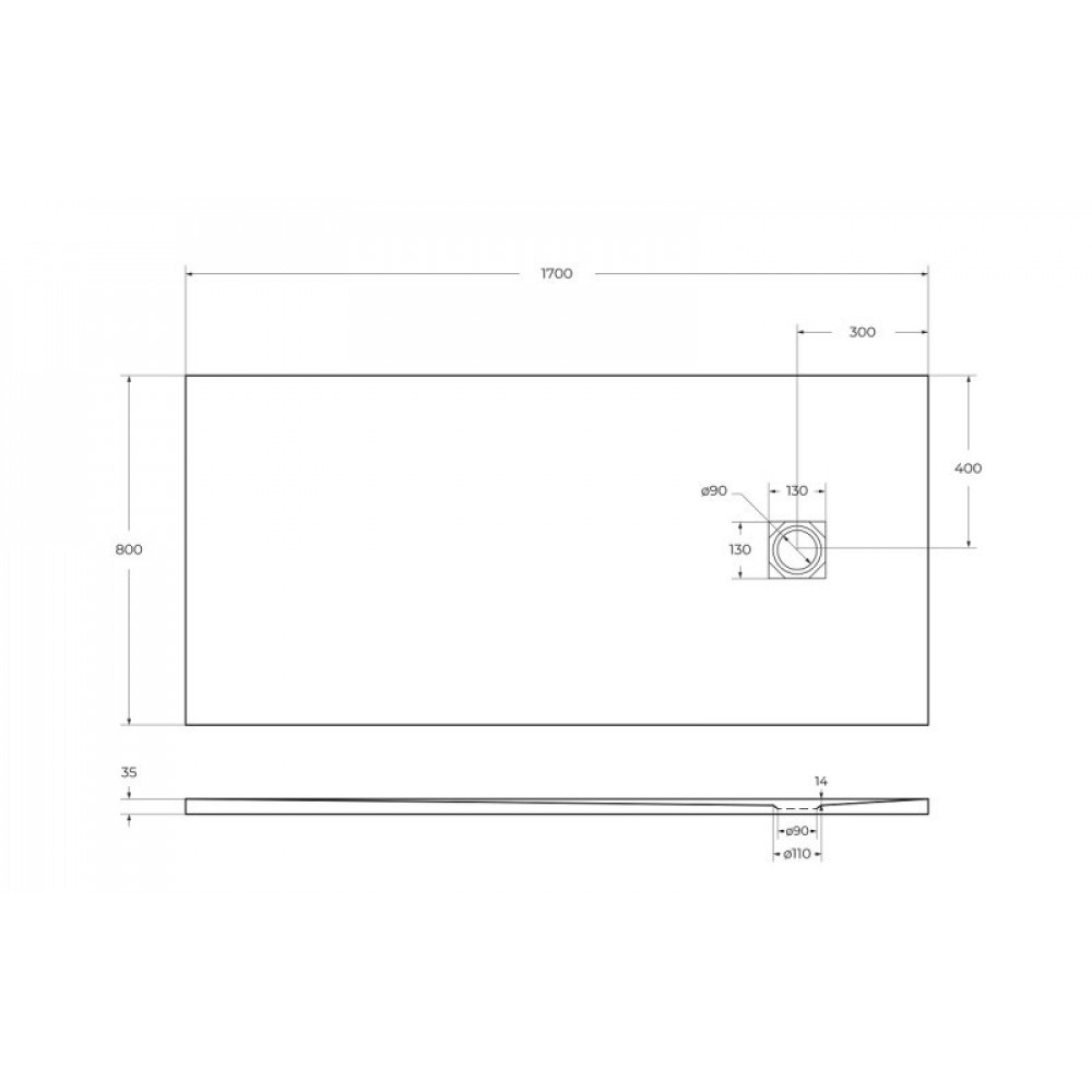 Поддон из искусственного мрамора BelBagno TRAY-MR-UNO-AH