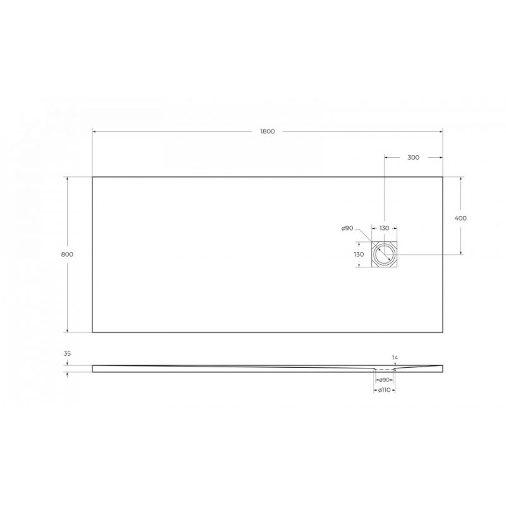 Поддон из искусственного мрамора BelBagno TRAY-MR-UNO-AH
