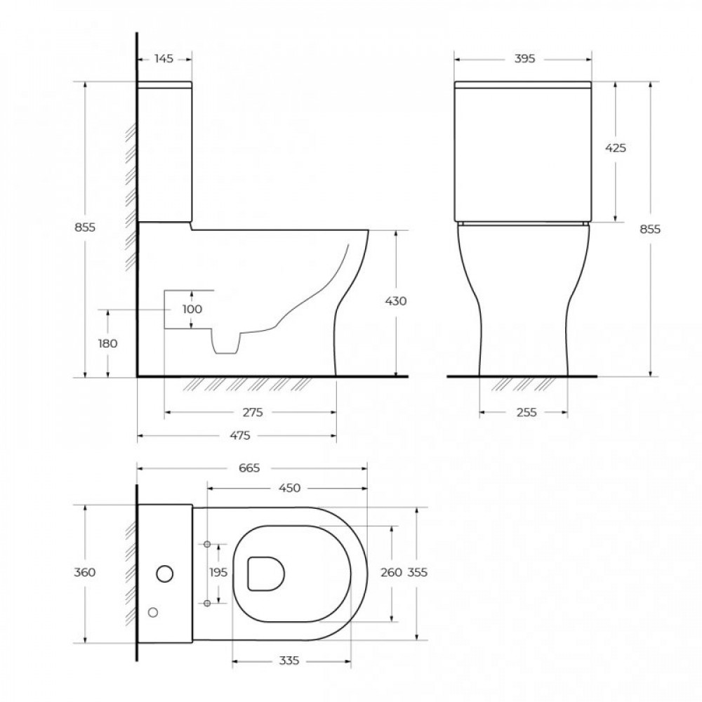 Унитаз-компакт безободковый с сиденьем и смывом TORNADO BelBagno SFERA-TOR