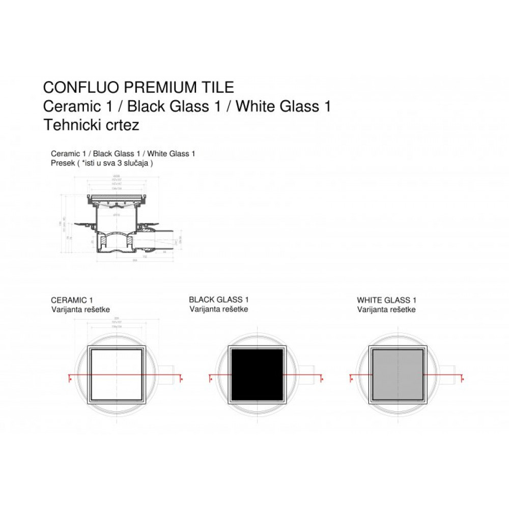Точечный трап PESTAN Confluo Standard Ceramic