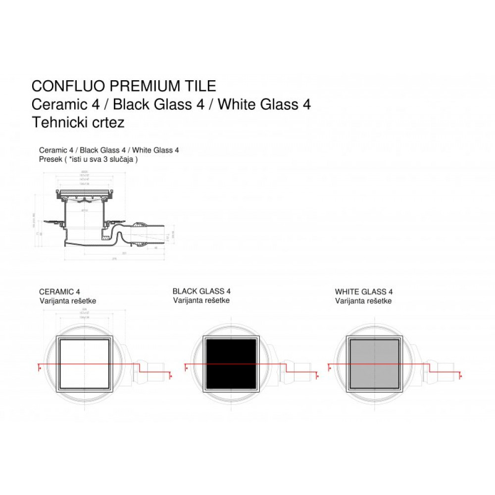 Точечный трап PESTAN Confluo Standard Ceramic