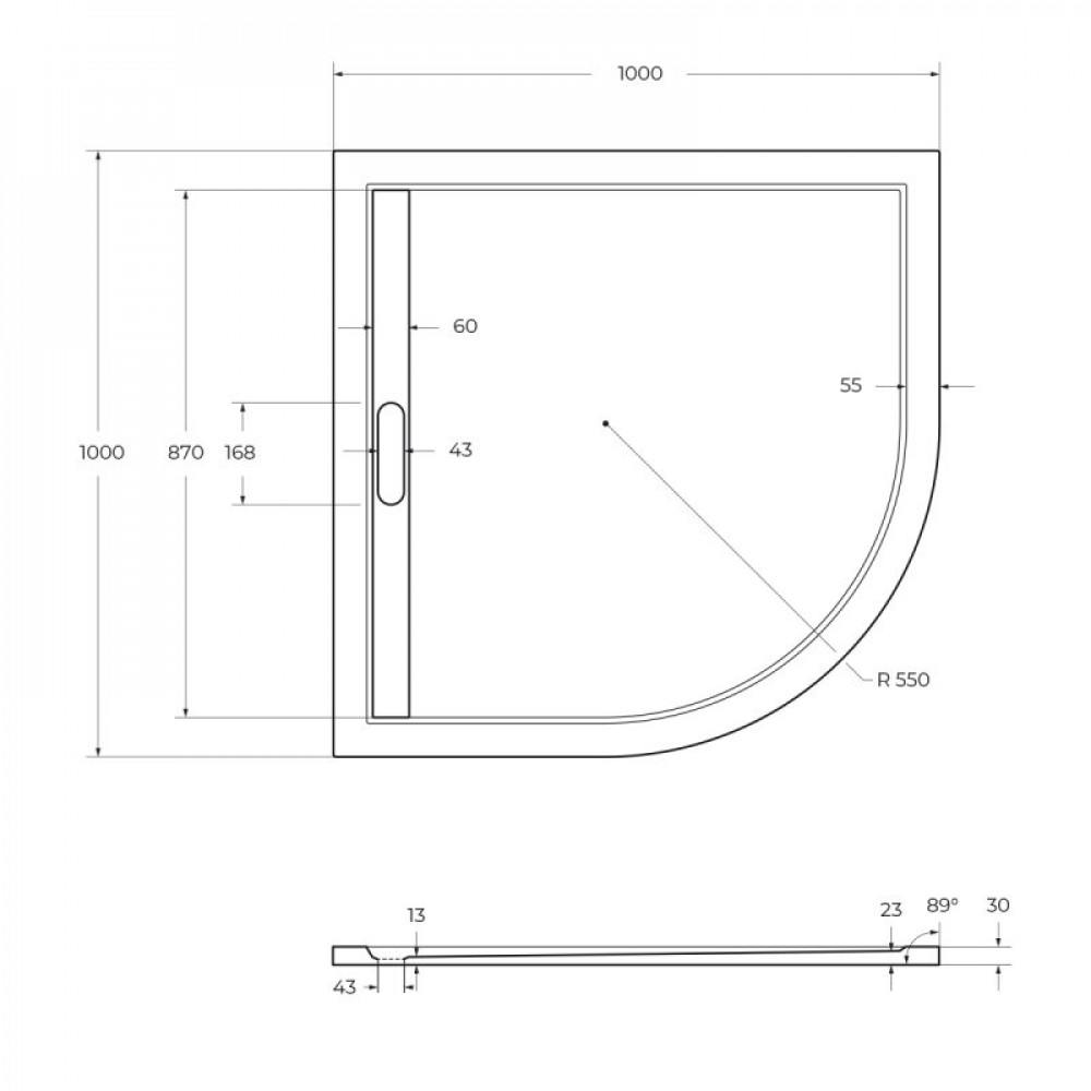 Поддон из искусственного мрамора CEZARES TRAY-AS-R