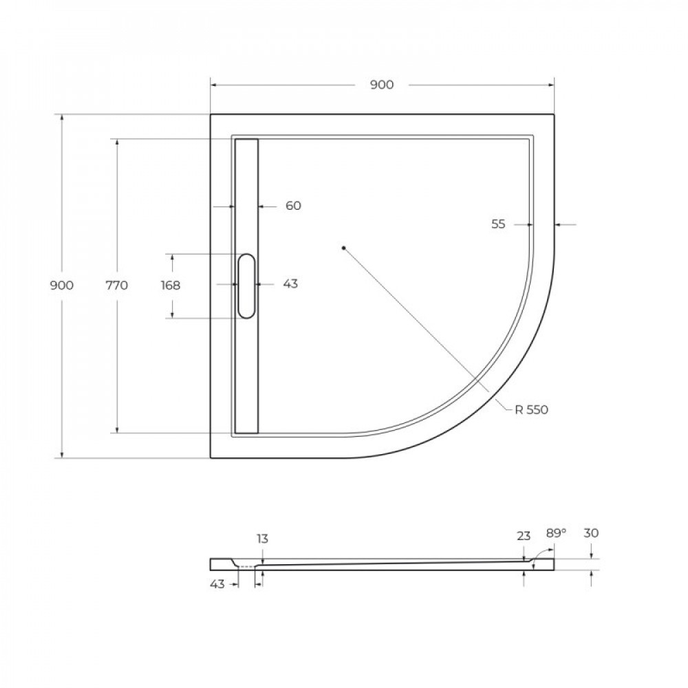 Поддон из искусственного мрамора CEZARES TRAY-AS-R