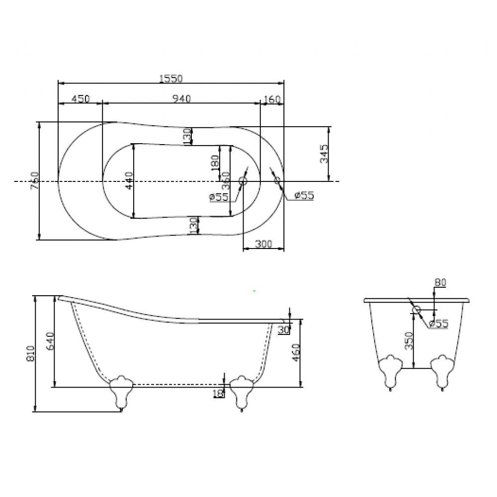 Ванна акриловая отдельностоящая BelBagno BB06