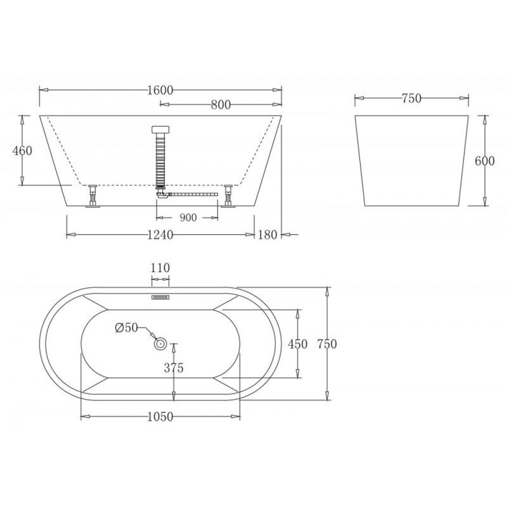 Ванна акриловая отдельностоящая BelBagno BB71-BIANCO