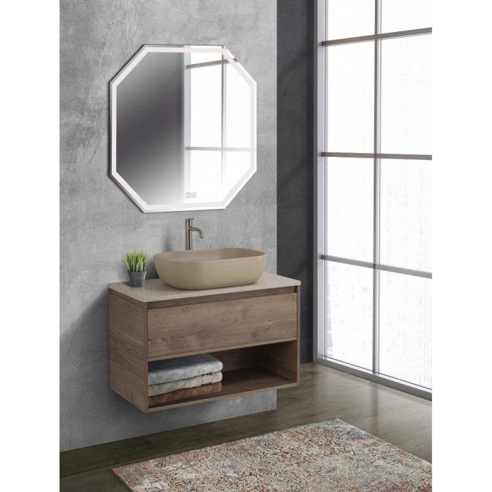 Мебель для ванной комнаты BELBAGNO KRAFT-800 с одним выкатным ящиком и одной открытой полкой