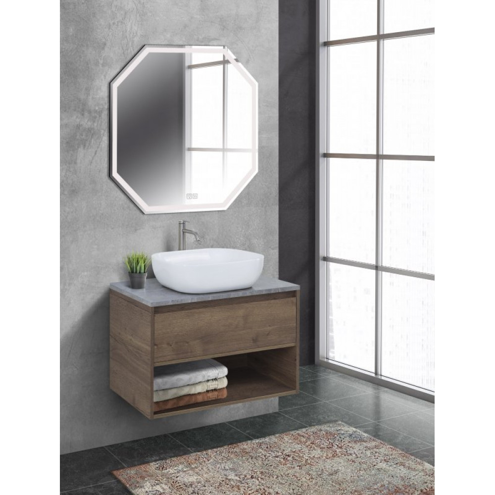 Мебель для ванной комнаты BELBAGNO KRAFT-800 с одним выкатным ящиком и одной открытой полкой