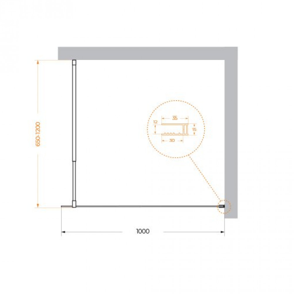 Душевая перегородка BELBAGNO KRAFT-L-1