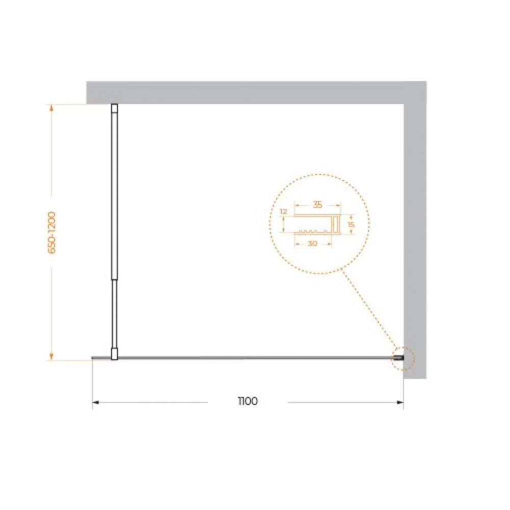 Душевая перегородка BELBAGNO KRAFT-L-1