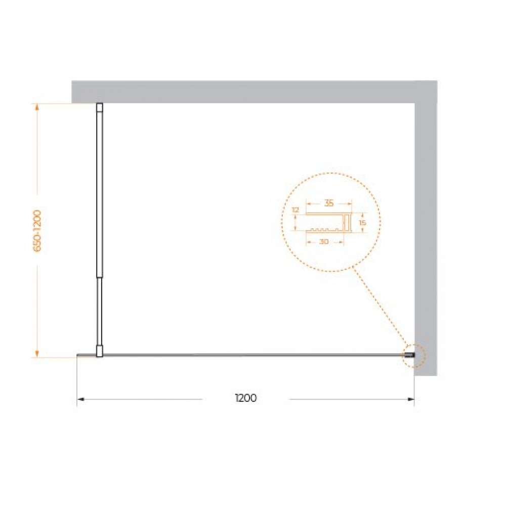 Душевая перегородка BELBAGNO KRAFT-L-1