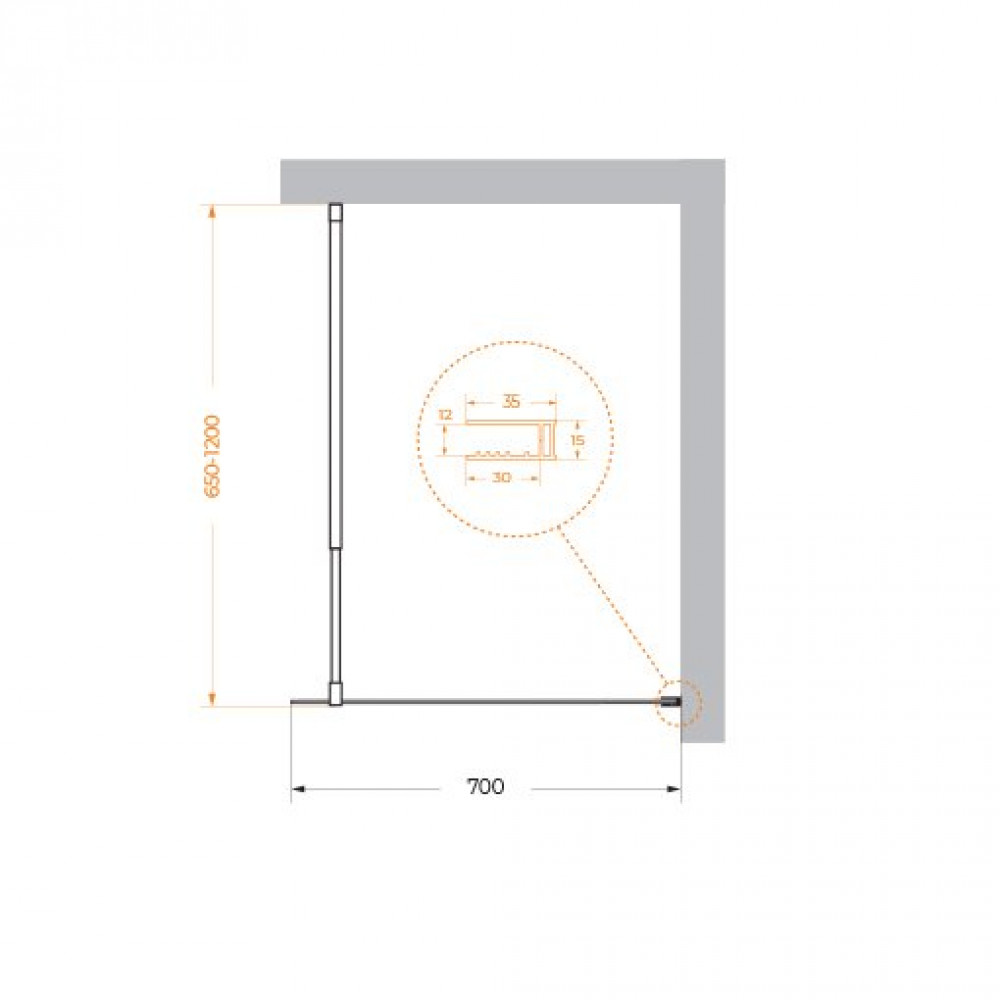 Душевая перегородка BELBAGNO KRAFT-L-1