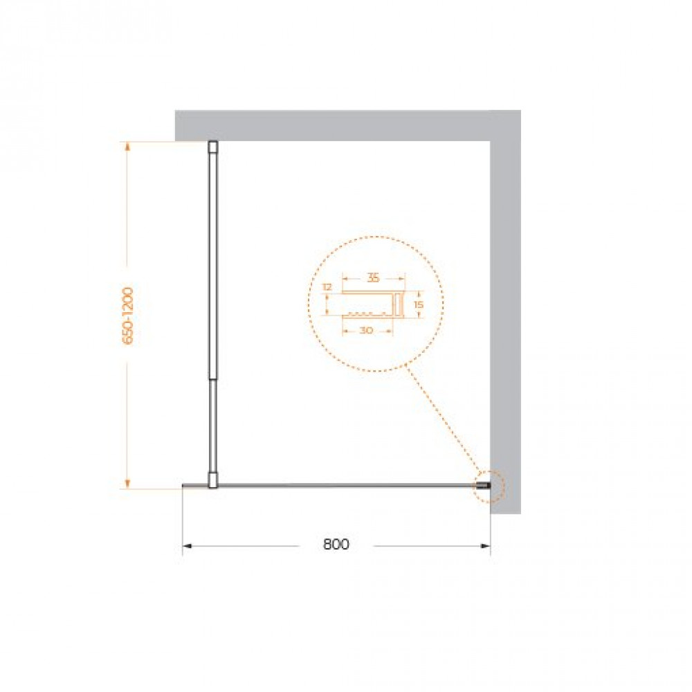 Душевая перегородка BELBAGNO KRAFT-L-1