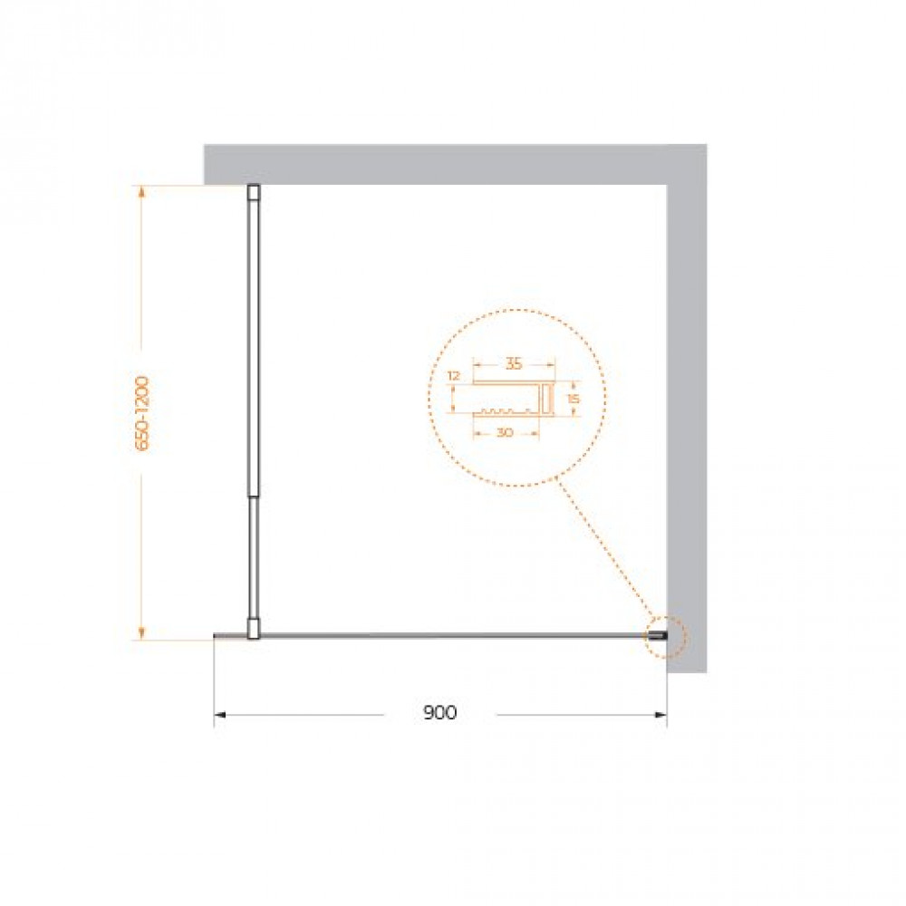 Душевая перегородка BELBAGNO KRAFT-L-1