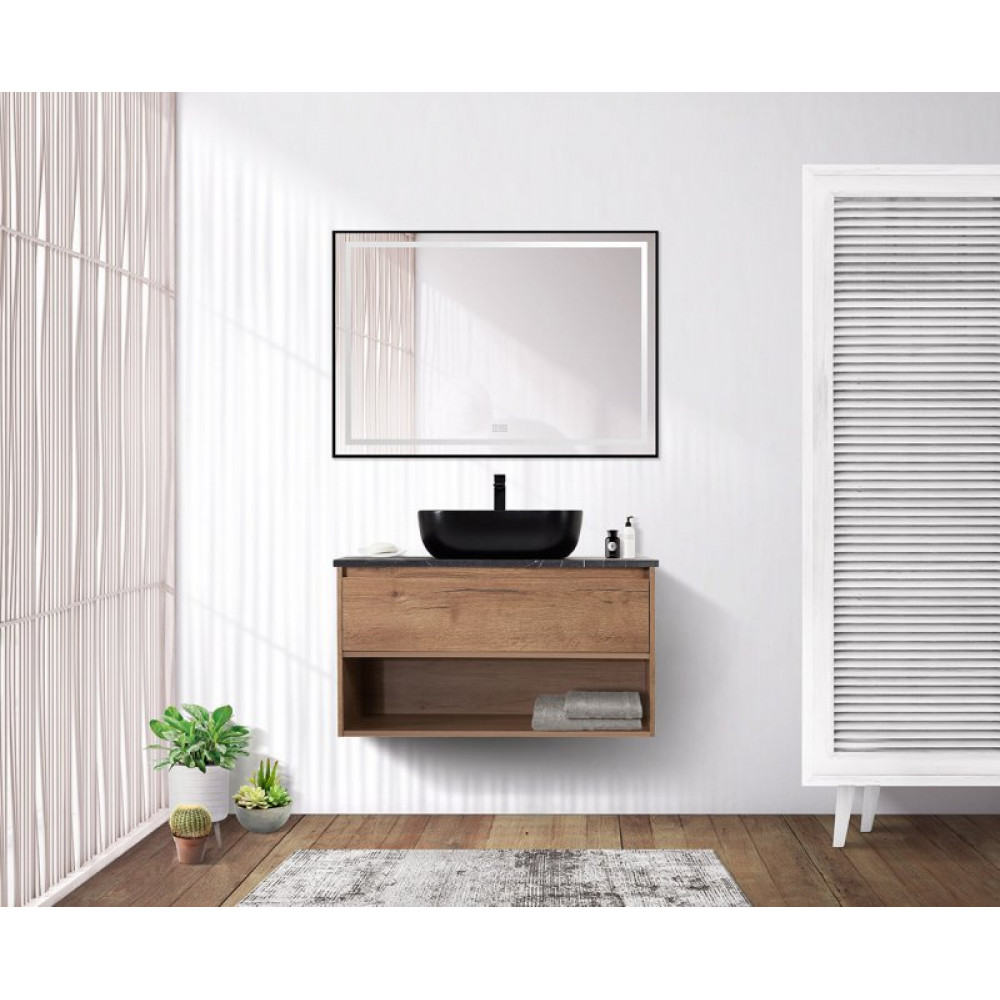 Мебель для ванной комнаты BELBAGNO KRAFT-800 с одним выкатным ящиком и одной открытой полкой