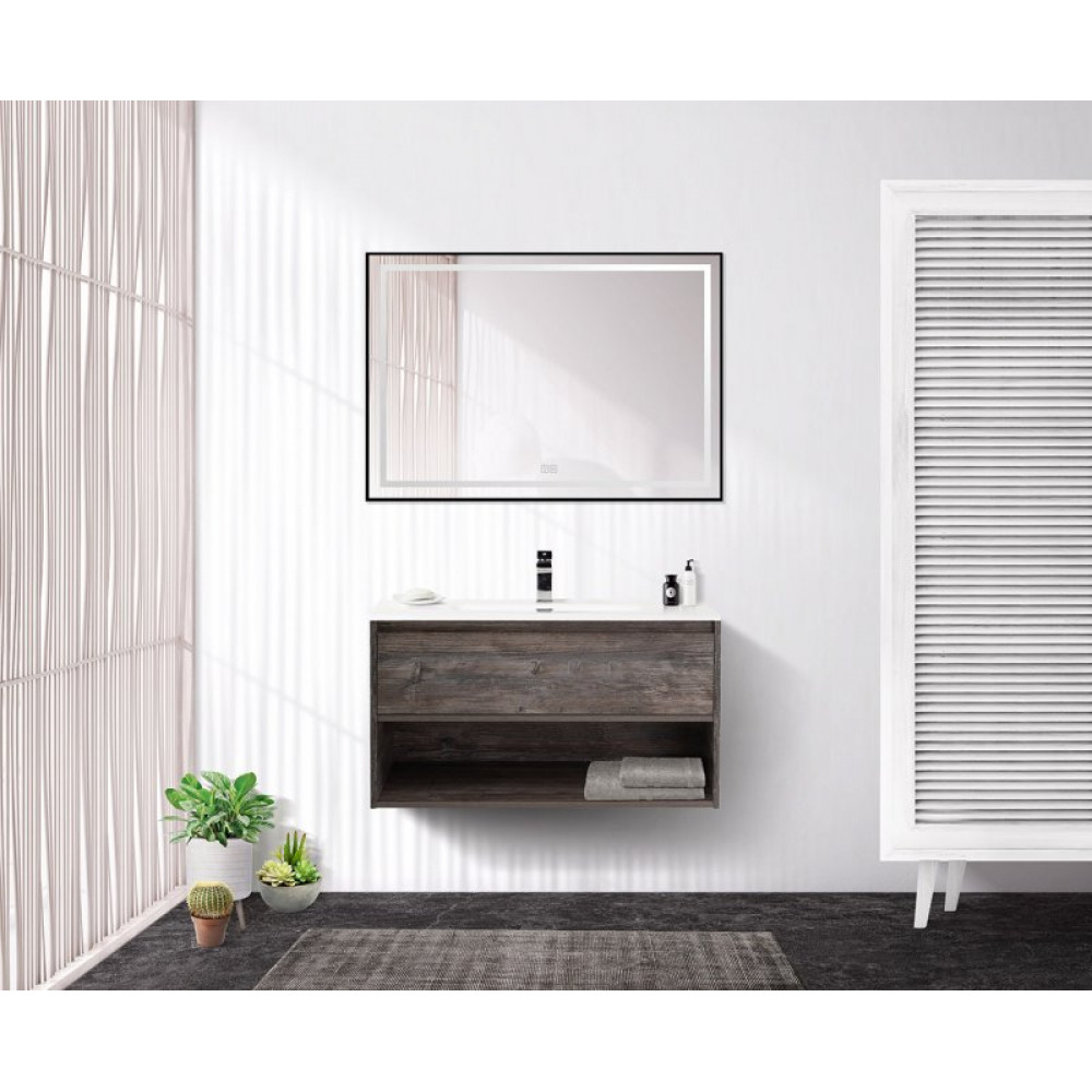 Мебель для ванной комнаты BELBAGNO KRAFT-800 с одним выкатным ящиком и одной открытой полкой