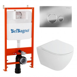 Комплект инсталляции BELBAGNO BB026 с унитазом STYLUS-TOR и клавишей смыва