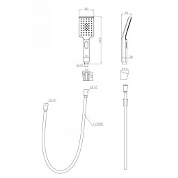 Ручной душ со шлангом и держателем BELBAGNO LUCE LUC-DFS